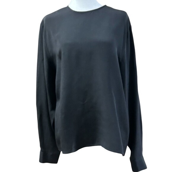 The Works Saks Fifth Avenue Silk Blouse Long Sleeve, Keyhole Back‎ Sz 12 - Picture 1 of 4